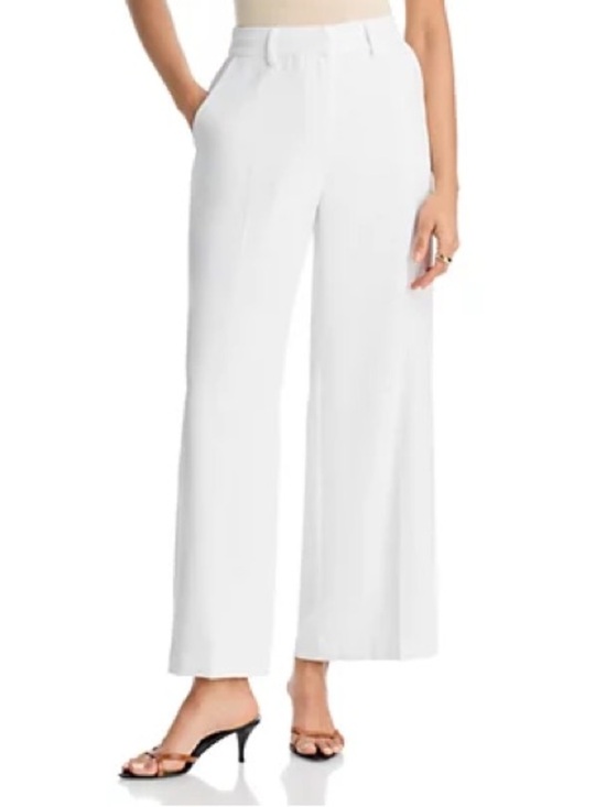 Aqua Pants - Aqua White Lightweight Linen-Blend Trousers
